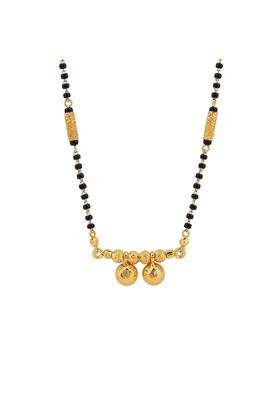 Maira 1GM Micron 18K Gold Plated Hypoallergenic Black Beads Kala Mani 925 Sterling Silver Mangalsutra