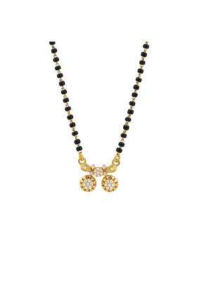 Maira 925 Sterling Silver 1 GM Gold Plated Kala Mani Black Beads Vati Mangalsutra for Women