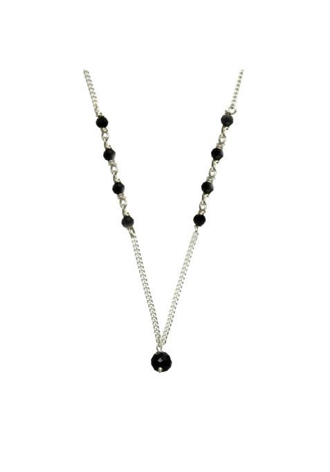 Aadyaa 925 Silver Mangalsutra for Women Black Spinel and Silver Beads Mangalsutra a Handmade Jewelry Stylish