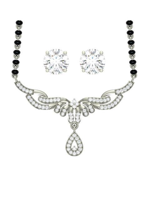 Clara 925 Sterling Silver Maya Mangalsutra Earring Chain Jewellery Set