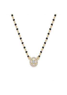 Dishis 22K 18K 14K Yellow Gold Diamond Tanmaniya Mangalsutra Pendant for Women