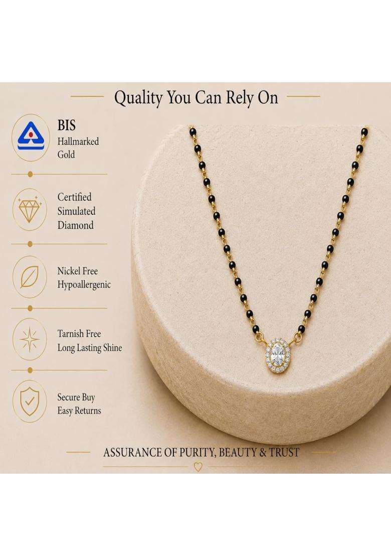 Dishis 22K 18K 14K Yellow Gold Diamond Tanmaniya Mangalsutra Pendant for Women - Indya