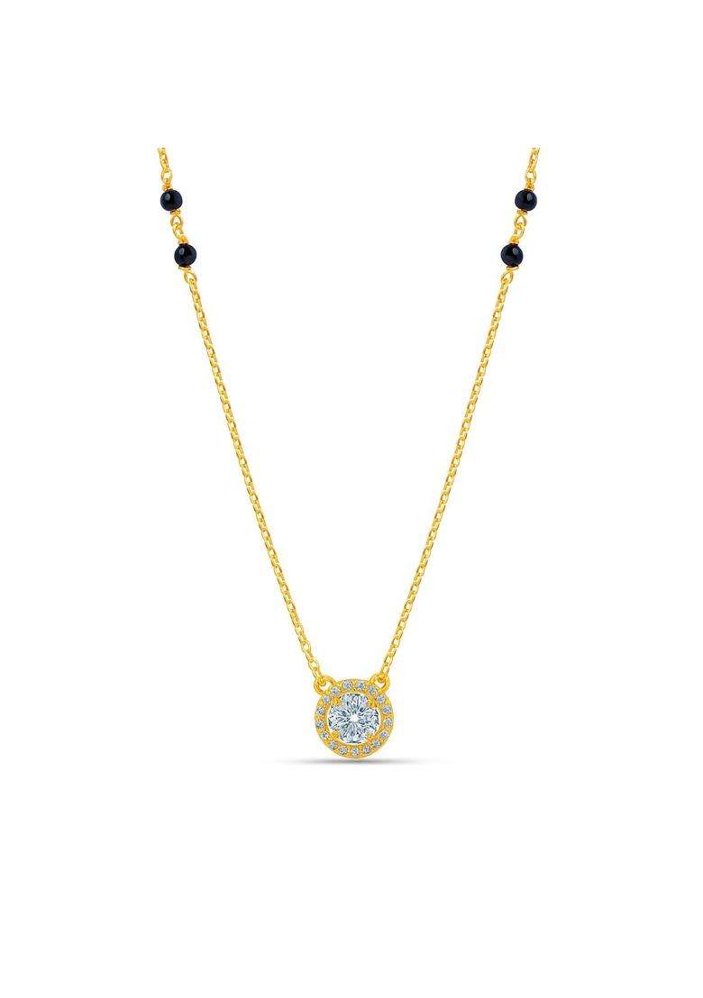 Zavya 925 Sterling Silver Solitaire Gold Plated Mangalsutra Gift for Women - Indya