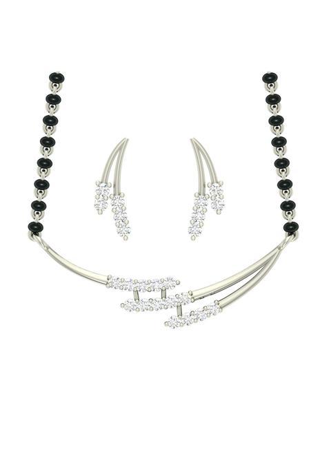 Clara 925 Sterling Silver Isla Mangalsutra Earring Chain Jewellery Set