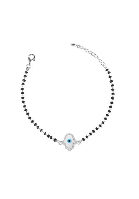 Clara 925 Silver Evil Eye Hamsa Hand Mangalsutra Bracelet for Women