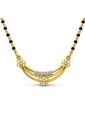 Dishis 18K 14K Yellow Gold Tanmaniya Mangalsutra Pendant for Women