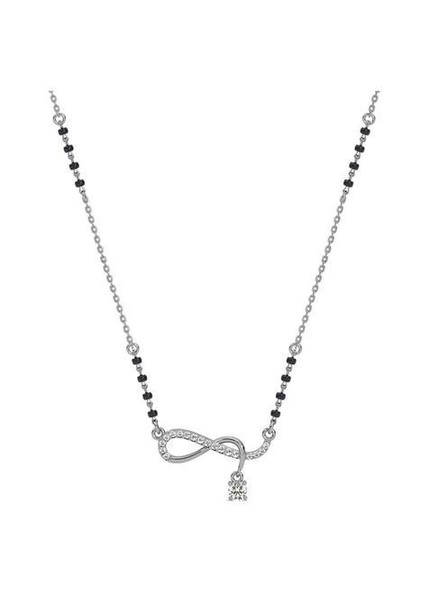 Clara 925 Silver Gitali Twisted Infinity Mangalsutra Pendant with Chain
