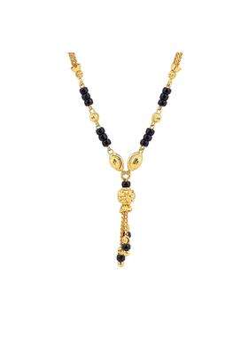 Maira 1GM Micron 925 Sterling Silver 18K Gold Plated Hypoallergenic Black Beads Kala Mani Mangalsutra