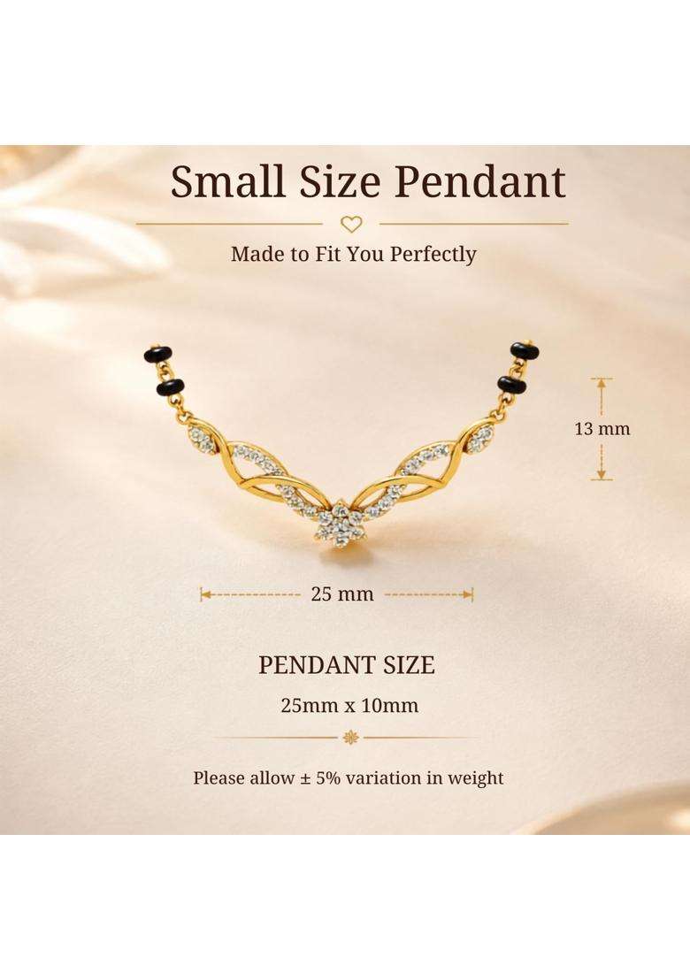 Dishis 14K 18K 22K BIS Hallmarked Certified Yellow Gold Diamond Mangalsutra Pendant for Women - Indya