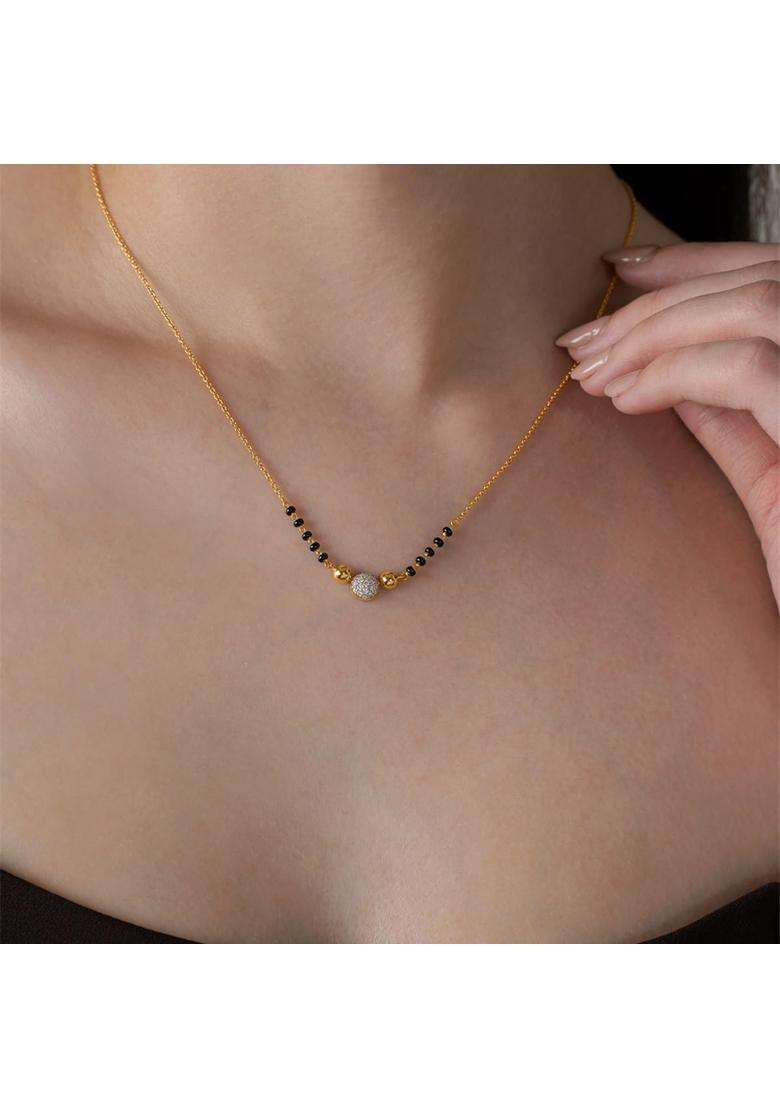 Shayn Mangalsutra Necklace 925 Sterling Silver 18KT Gold Vermeil for Women - Indya