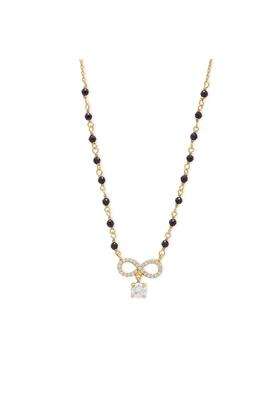 Zavya 925 Sterling Silver Solitaire Gold Plated Womens Mangalsutra