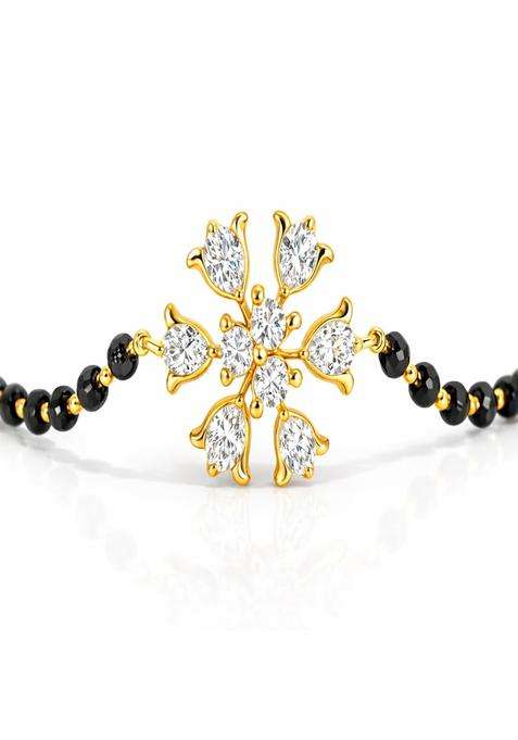 Mushanite Tulipe 18K Gold Plated Moissanite Diamond Mangalsutra Bracelet for Women