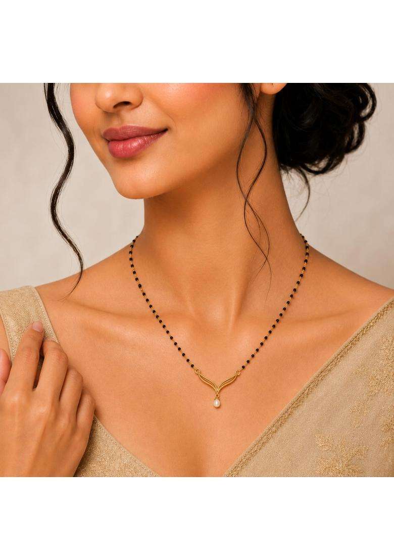 Dishis 14K 18K BIS Hallmarked Yellow Gold Mangalsutra Pendant for Women Gift for Wife - Indya