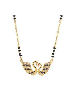 Maira Infinity 925 Sterling Silver Traditional Black Bead Micron 1GM Gold Plated Mangalsutra