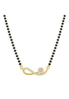 Maira Infinity 925 Sterling Silver Traditional Black Bead Micron 1GM Gold Plated Mangalsutra