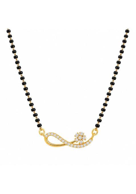 Maira Infinity 925 Sterling Silver Traditional Black Bead Micron 1GM Gold Plated Mangalsutra