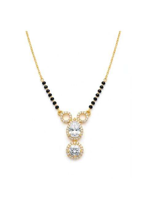 Zarkan 925 Hallmark Silver Gold Plated Mangalsutra Inspired by Katrina Kaif
