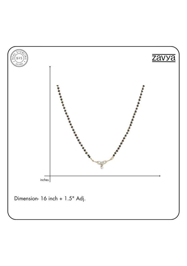 Zavya 925 Sterling Silver Infinity Beads Gold Plated Mangalsutra - Indya