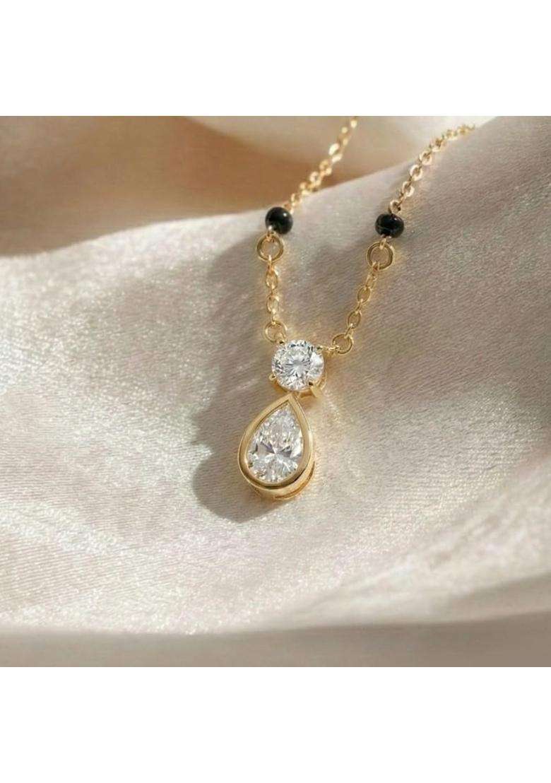 Shayn Graceful Drop Mangalsutra Necklace 925 Silver 18KT Gold Vermeil - Indya