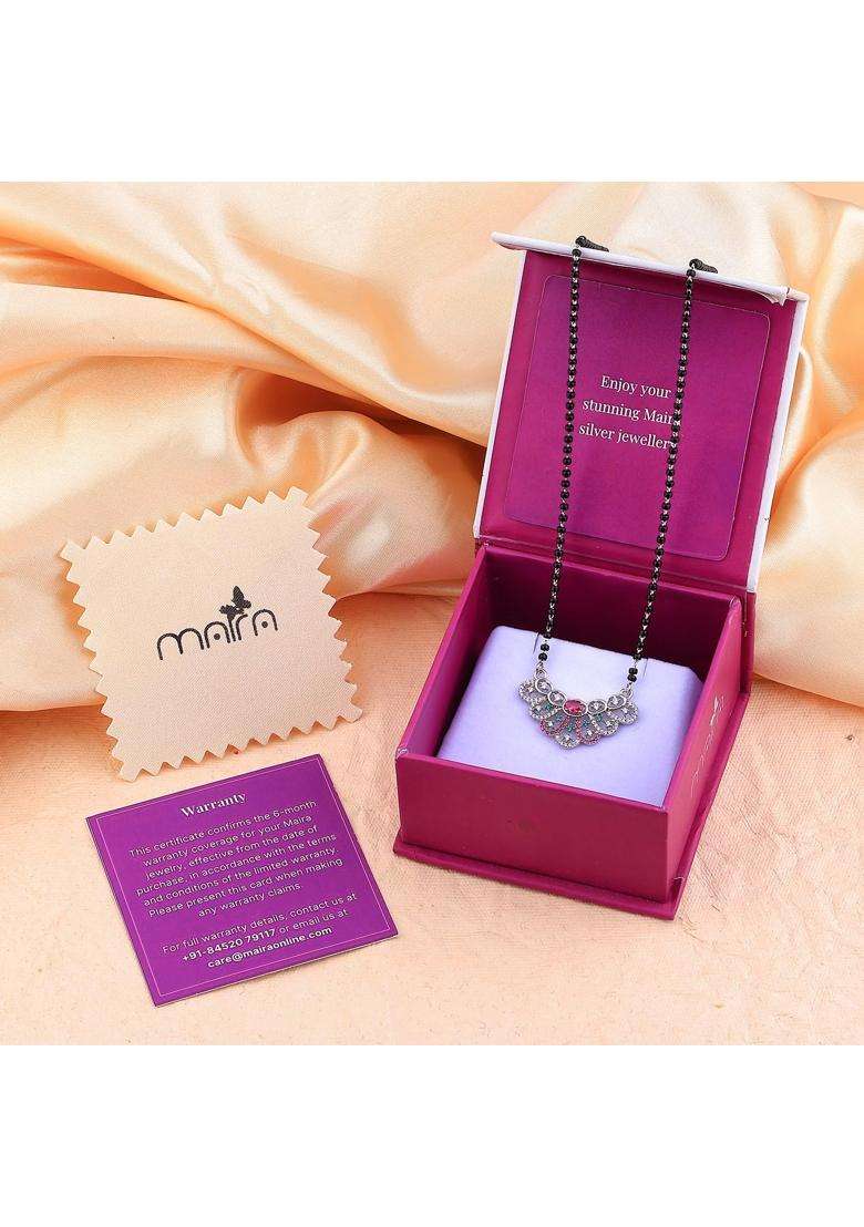 Maira 925 Sterling Silver Micron Gold Plated Rhodium Mangalsutra for Women - Indya