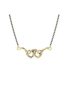Miss Highness 925 Pure Sterling Silver Double Heart Mangalsutra for Women