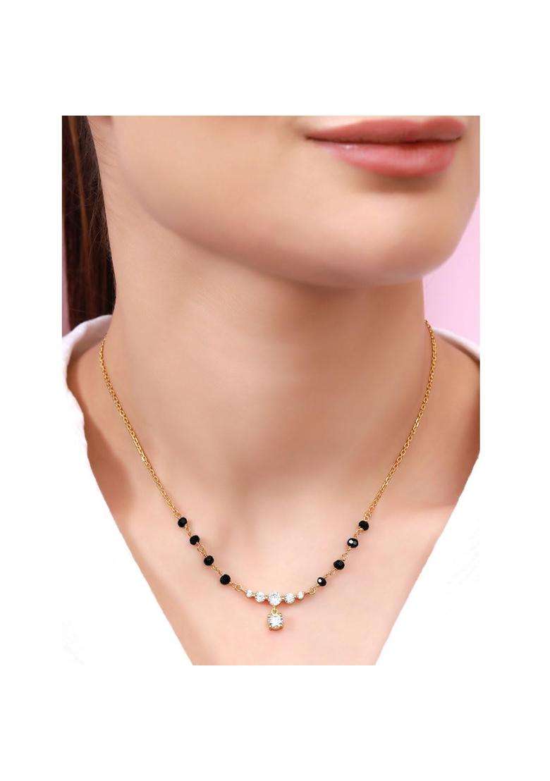 Zavya 925 Sterling Silver Timeless Gold Plated Mangalsutra Gift for Women - Indya
