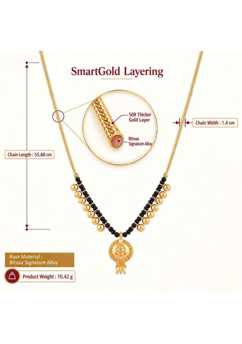 Ritvaa Smartgold 24K Gold Plated Akhila Mangalsutra for Women - Indya