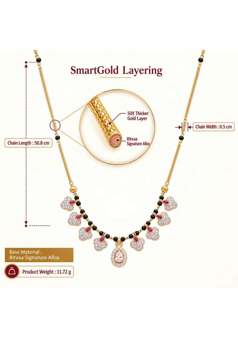 Ritvaa Smartgold 24K Gold Plated Kaivalya Mangalsutra for Women - Indya