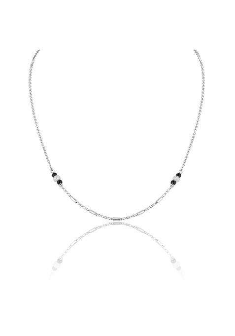 Zilgi Rose Gold and Silver Mangalsutra for Women 925 Sterling Silver CZ Diamond Pendant