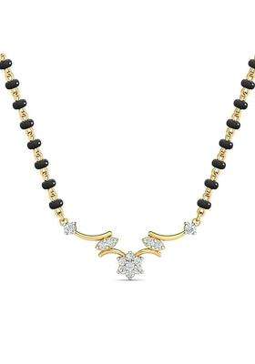 Dishis 14K 18K BIS Hallmarked Certified Yellow Gold Diamond Mangalsutra Pendant for Women Gift for Wife