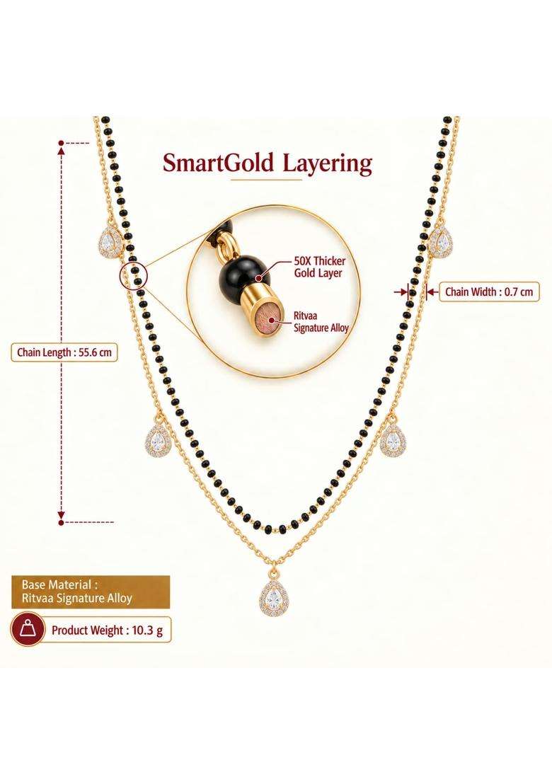 Ritvaa Smartgold 24K Gold Plated Pranika Mangalsutra for Women - Indya