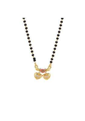 Maira 925 Sterling Silver 1 GM Gold Plated Kala Mani Black Beads Mangalsutra for Women