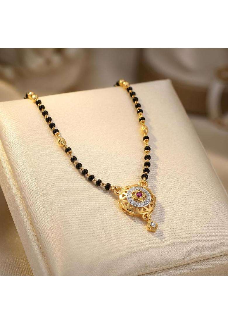 Ritvaa 24K Smartgold Mangalsutra with Diamond Pendant for Women - Indya