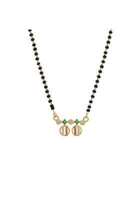 Maira 925 Sterling Silver 1 GM Gold Plated Kala Mani Black Beads Mangalsutra Necklace for Women