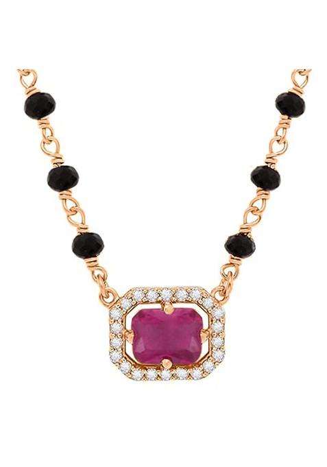 Zavya 925 Sterling Silver Rectangle Rose Gold Plated 925 Sterling Silver Mangalsutra