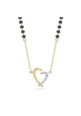Shayn Black Bead Mangalsutra Necklace 925 Sterling Silver 18KT Gold Vermeil