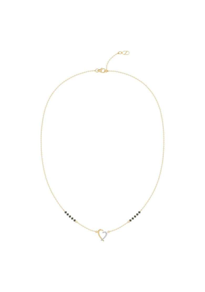 Shayn Black Bead Mangalsutra Necklace 925 Sterling Silver 18KT Gold Vermeil - Indya