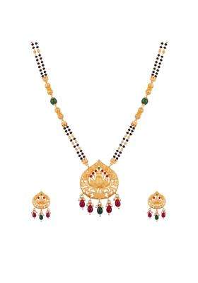 Ritvaa Smartgold 24K Gold Plated Peacock Gemstone Mangalsutra for Women