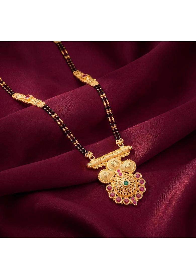Ritvaa Smartgold 24K Gold Plated Traditional Stone Mangalsutra for Women - Indya