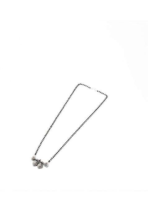 Gargi by P N Gadgil and Sons 925 Sterling Silver Dual Floral Multistone Antique Mangalsutra