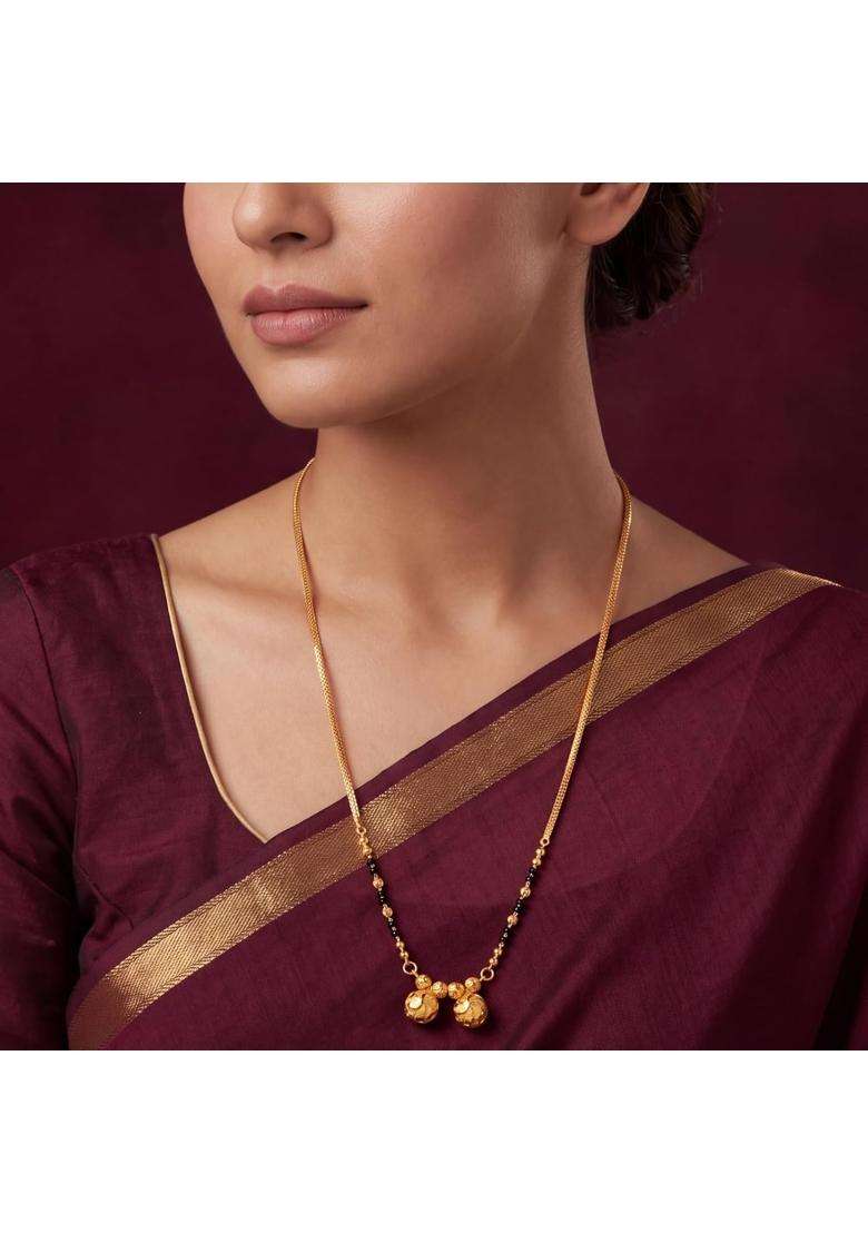Ritvaa Smartgold 24K Gold Plated Minimalist Gold Ball Mangalsutra for Women - Indya