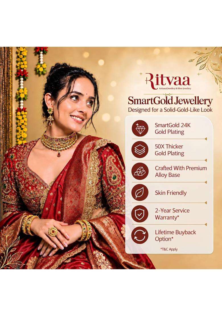 Ritvaa Smartgold 24K Gold Plated Traditional Gold Mangalsutra Set for Women - Indya
