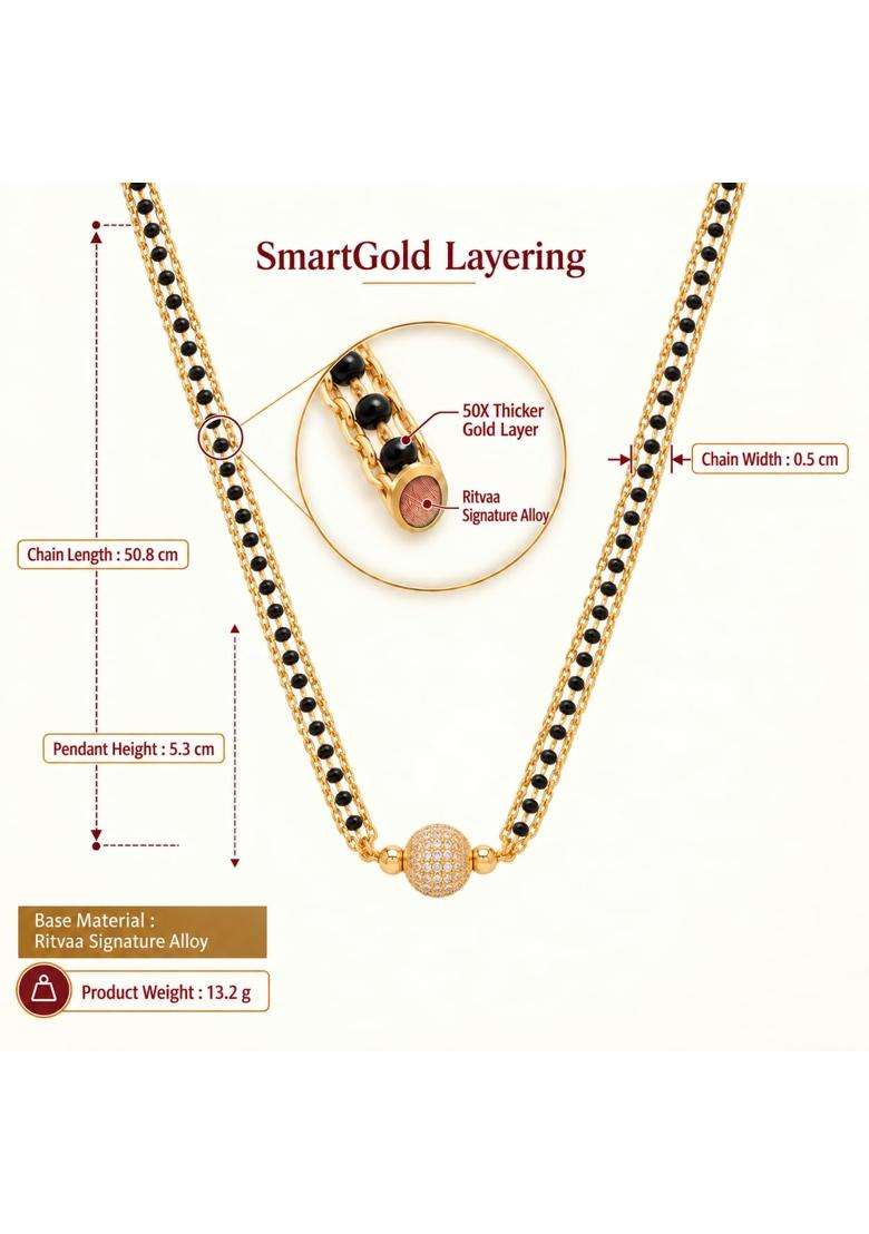 Ritvaa Smartgold 24K Gold Plated Ekanshi Mangalsutra for Women - Indya