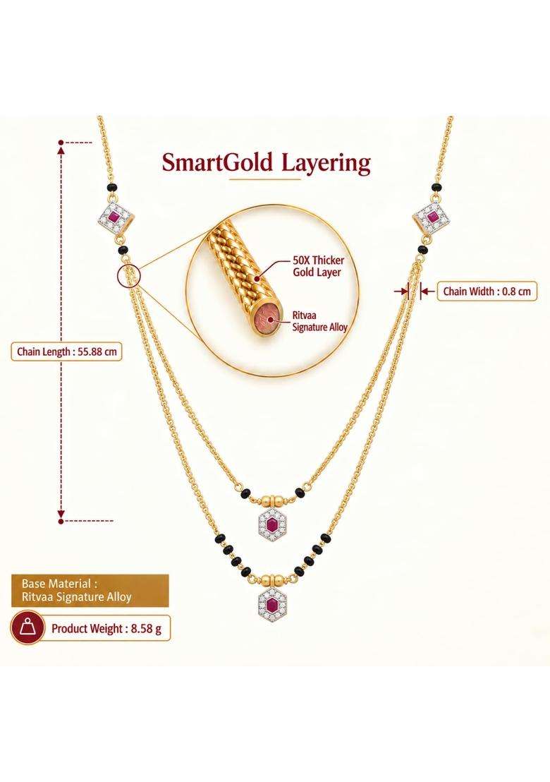 Ritvaa Smartgold 24K Gold Plated Kavira Mangalsutra for Women - Indya