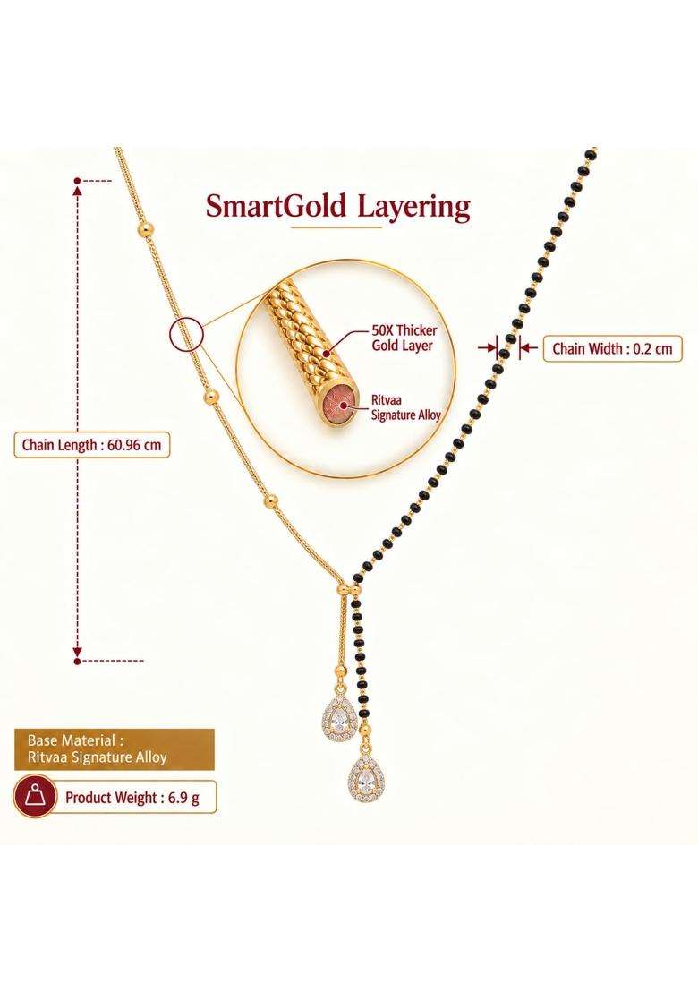 Ritvaa Smartgold 24K Gold Plated Dorvini Mangalsutra for Women - Indya