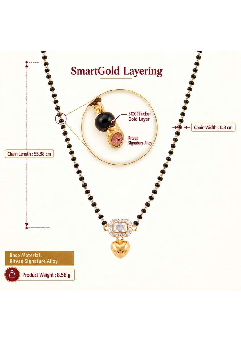 Ritvaa Smartgold 24K Gold Plated Preya Mangalsutra for Women - Indya