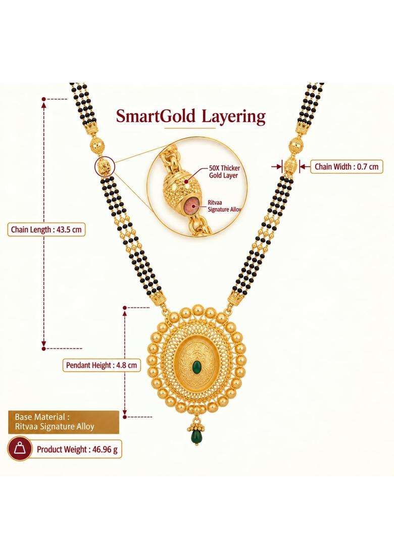 Ritvaa Smartgold 24K Gold Plated Vihana Mangalsutra for Women - Indya