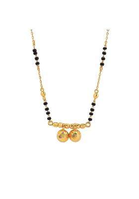 Maira 925 Sterling Silver 1 GM Gold Plated Kala Mani Black Beads Mangalsutra Tanmaniya for Women