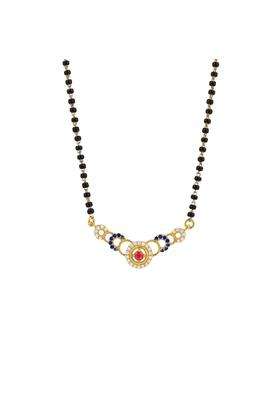Maira 925 Sterling Silver 1 GM Gold Plated Kala Mani Black Beads Mangalsutra for Women