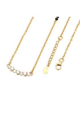 Maira Valentine Heart 925 Sterling Silver Stylish Black Bead Micron 1GM Gold Plated Mangalsutra